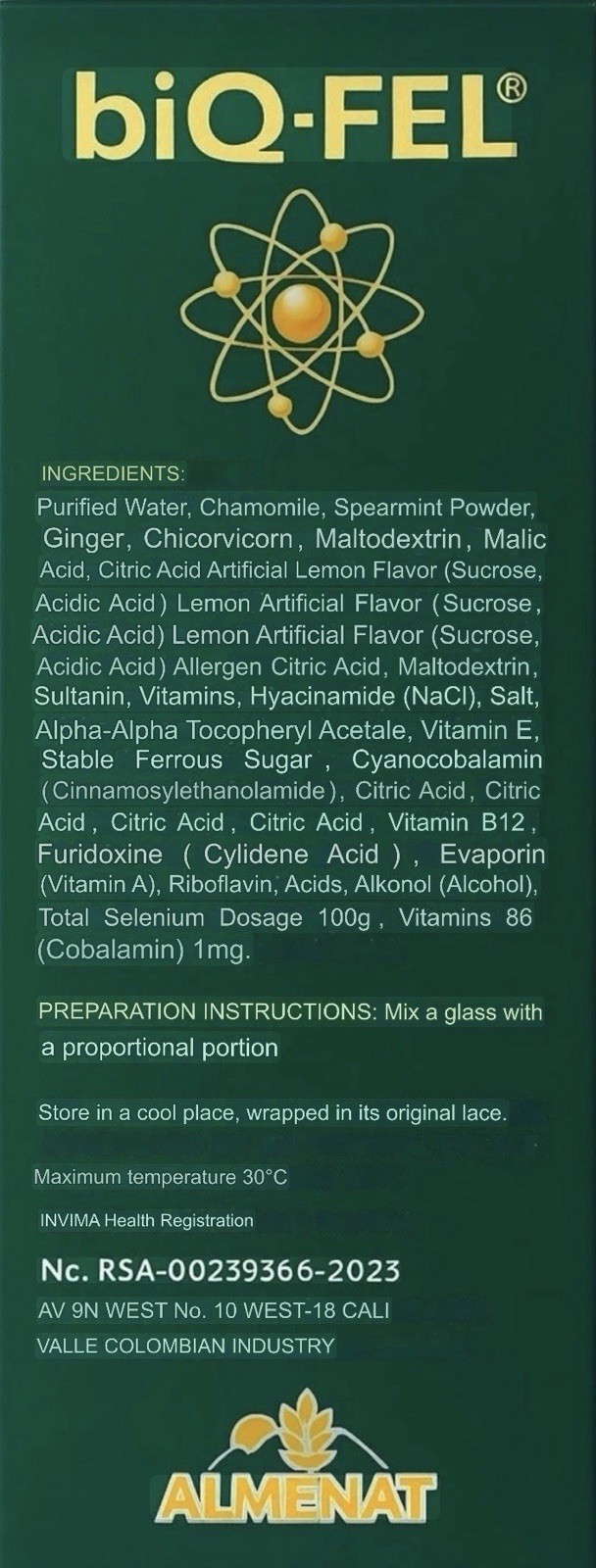 ✅ 1 BIQ-FEL - 500 ML (ORIGINAL) REMPLAZO DEL VITAFER L-GOLD ORIGINAL BIQFEL