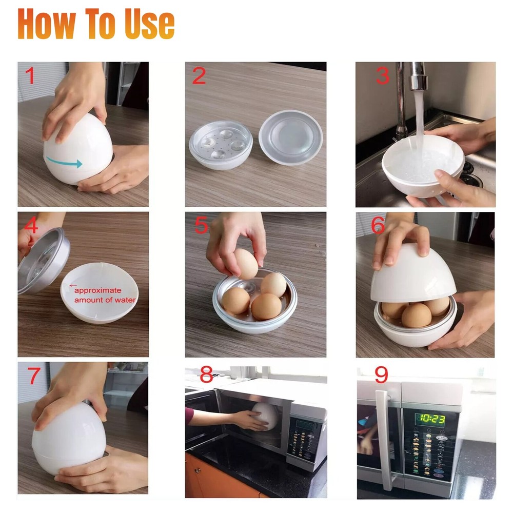 Safe Microwave Egg Boiler Cooker Ball Shape Steamer Kitchen Cook Tool Adjustable