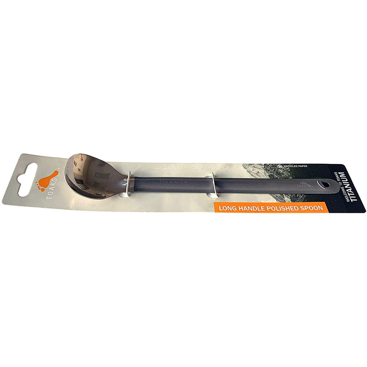 TOAKS Titanium Long Handled Spoon with Polished Bowl SLV-11 - Outdoor Camping