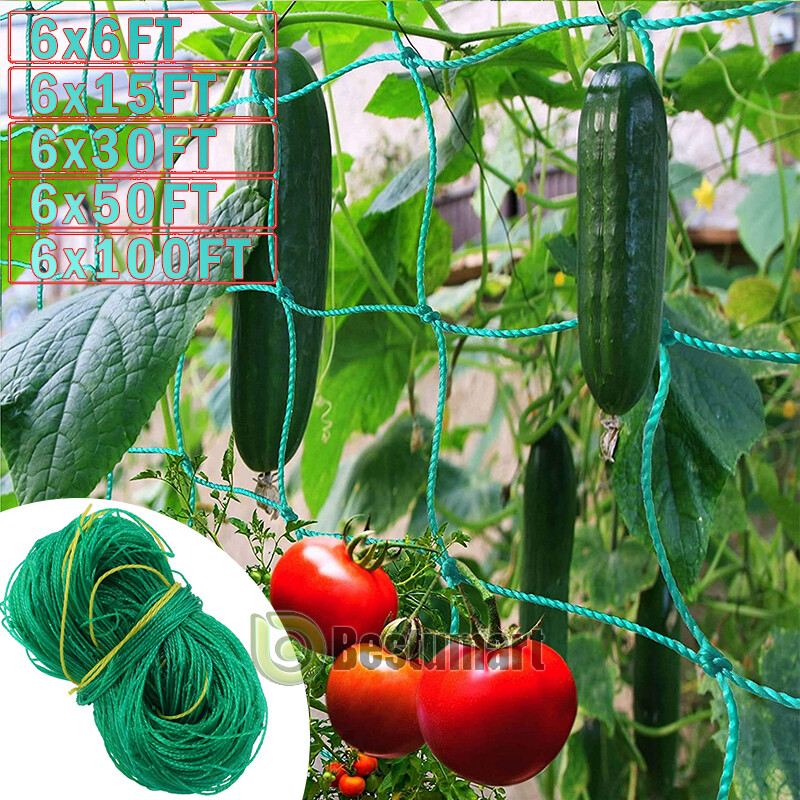 Garden Plant Climbing Net Trellis Netting Mesh Support Fruits Vine Veggie Bean