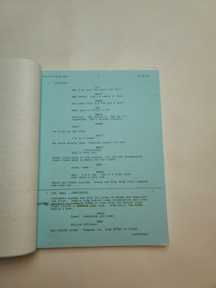 MOLONEY / David Ehrman 1997 TV Script, Peter Strauss "The Ripple Effect"