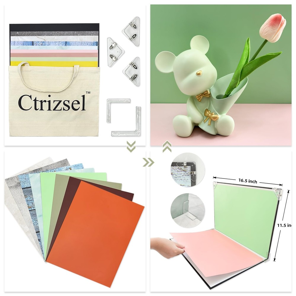 8PCS Bracket for Photo Backdrop Board Tool Set 3 Types Large L/Small L/Triang...