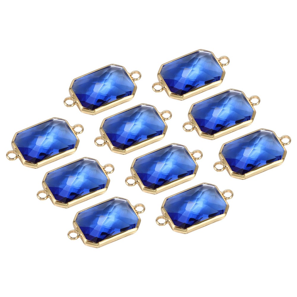 Birthstone Connector Link, 10Pcs Diamond Links Rectangle, Dark Blue