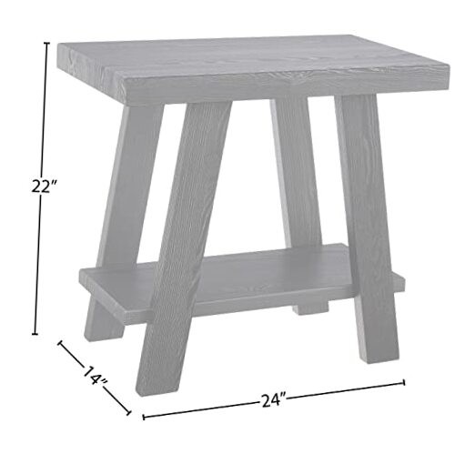 Athens Contemporary Wood Shelf Side Table Black