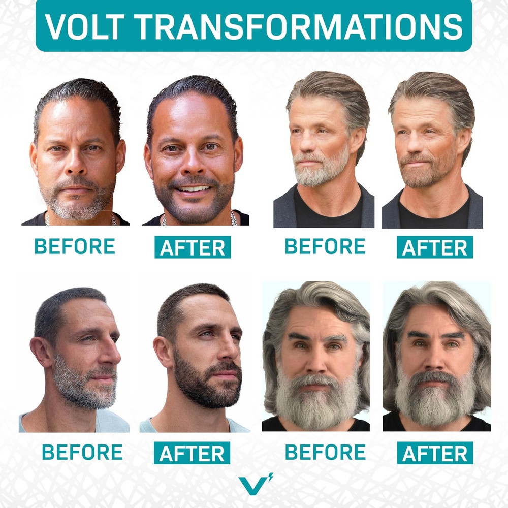 VOLT Grooming Instant Beard Color 2-Pack Refill - Plant-Based, Quick Dry