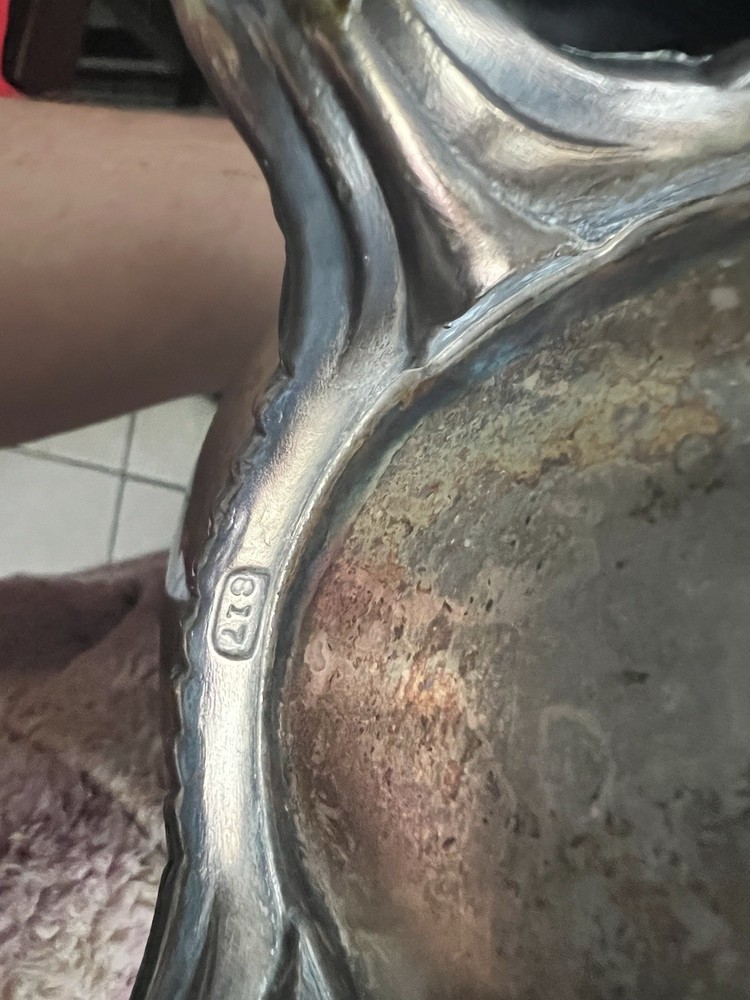 Wm Rogers Silverplate Pitcher Vintage Footed Design 11"