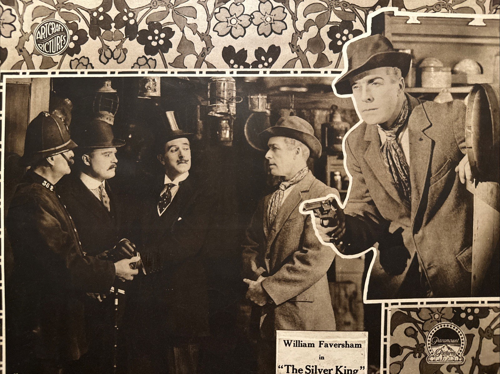 ANTIQUE ART CRAFT PICTURES/ PARAMOUNT “William Faversham” SILVER KING POSTER