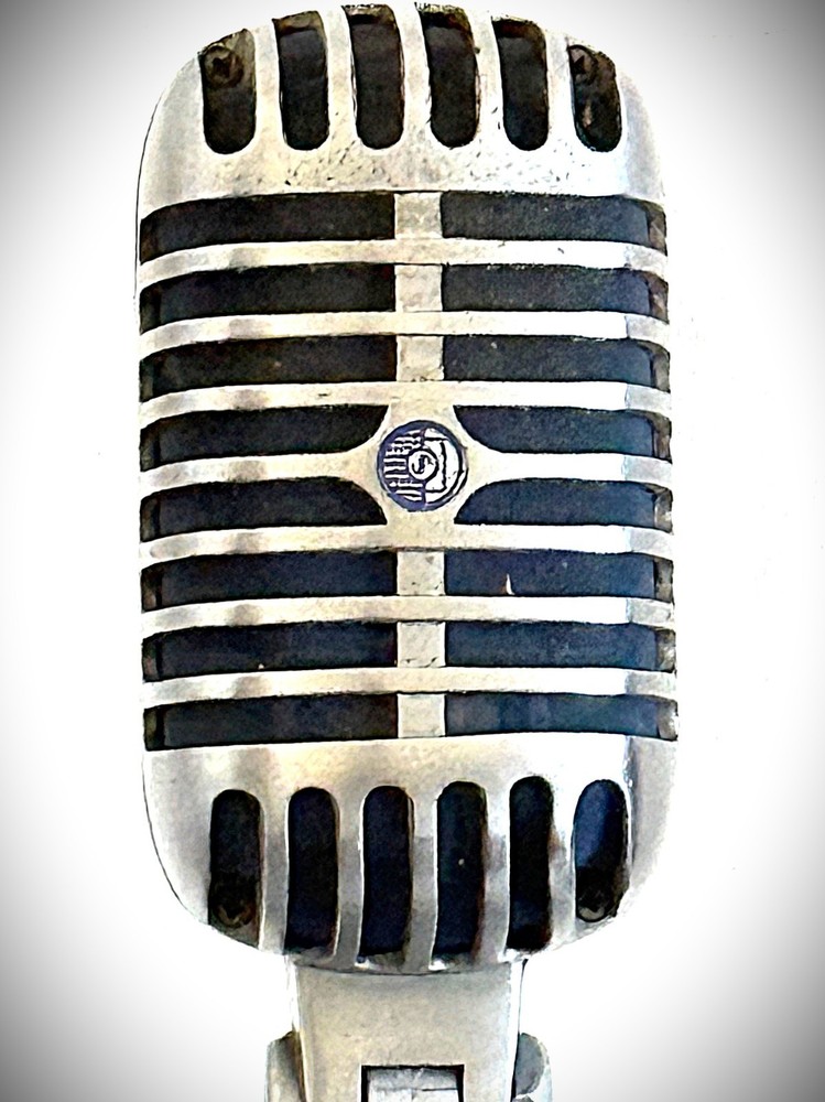 Vintage 1957's Shure 55S Dynamic Microphone, working great w/cable-stand-nice!