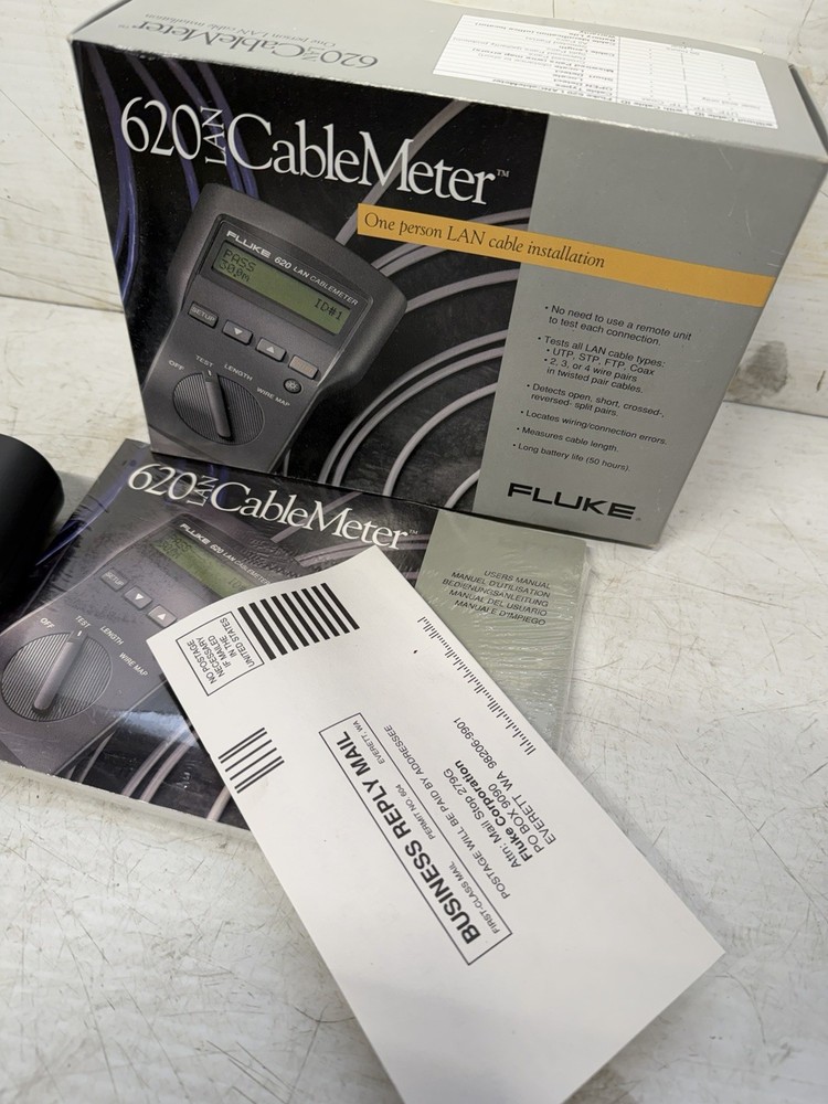 Fluke 620 LAN Cable Meter USED & WORKS Tested Fully Functional With Case & Box!