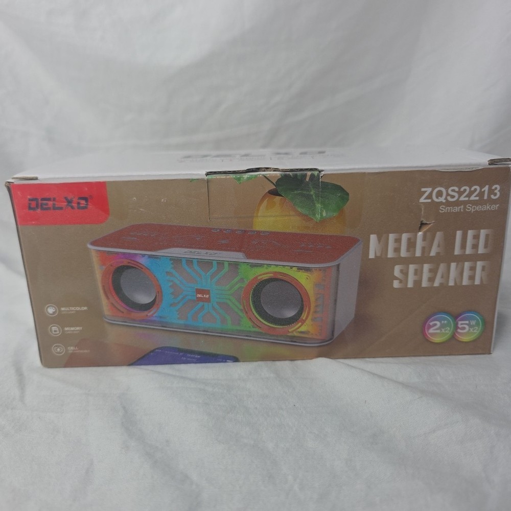 Mecha Led Speaker Light Up Bluetooth Rechargeable Aux Input Micro SD (CUP)