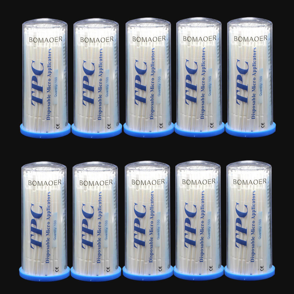 Disposable Micro Applicator Brush, 100pcs - Superfine, Bendable, White