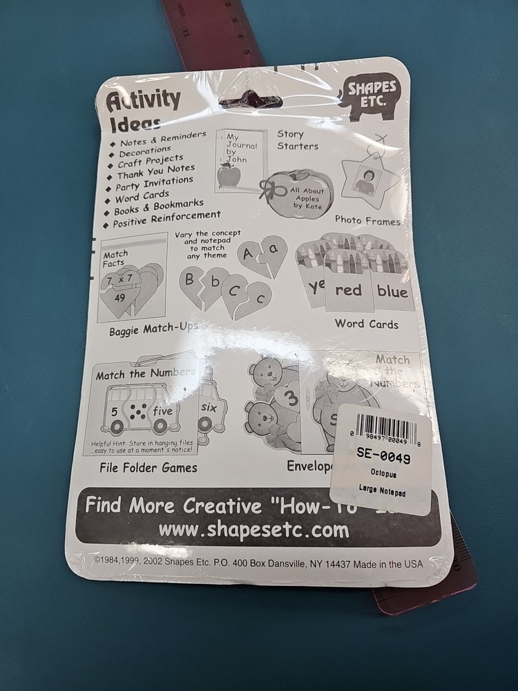 NIP 2002 Notepad Shapes Etc. Octopus & Oval World Earth 50 Sheets Each