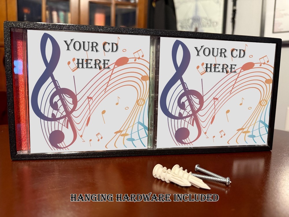 CD Frame with Elegant Black Framing - Hang on Wall or Display on a Shelf