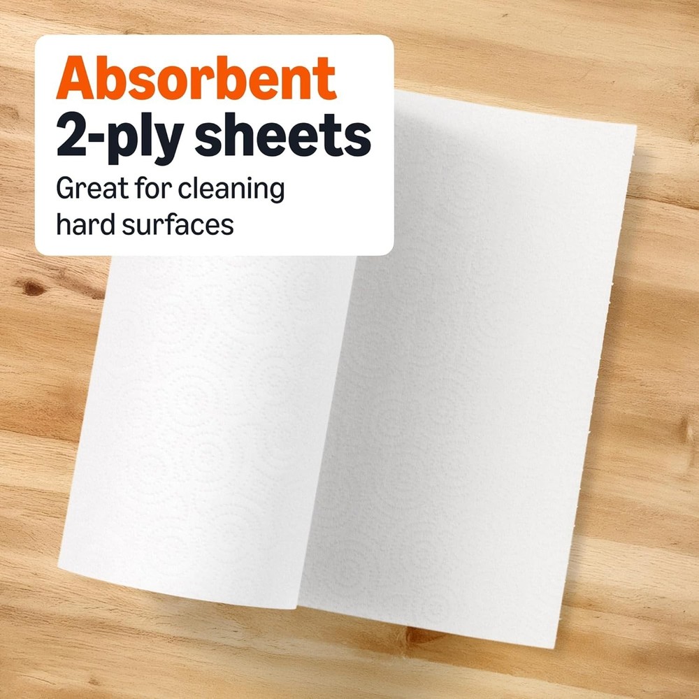 Amazon Basics 2-Ply Flex-Sheets Paper Towels, 12 Basics Rolls = 40 Regular Rolls