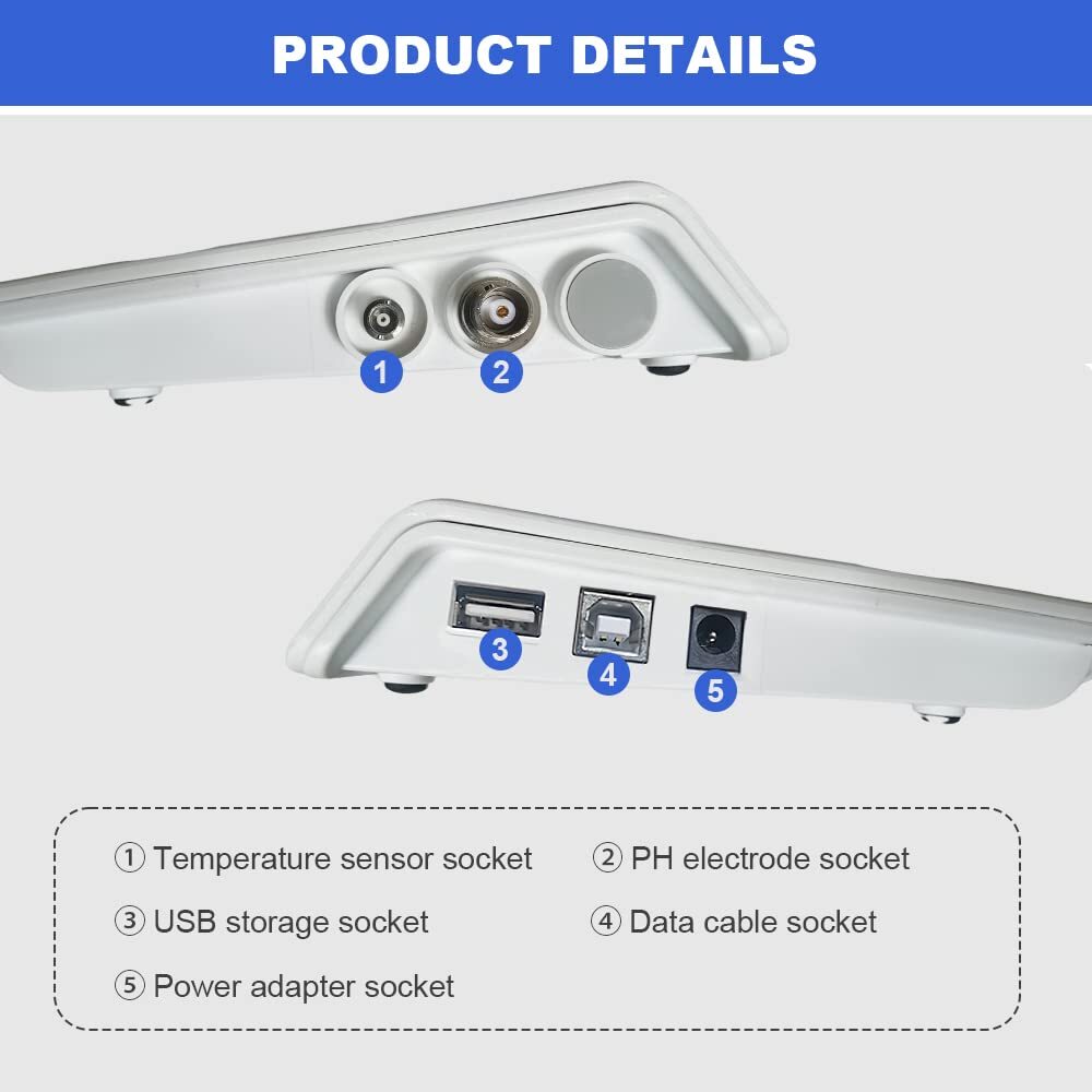 LED Multiparameter Ph Meter Automatic Calibration Acidity Meter Monitor Lab