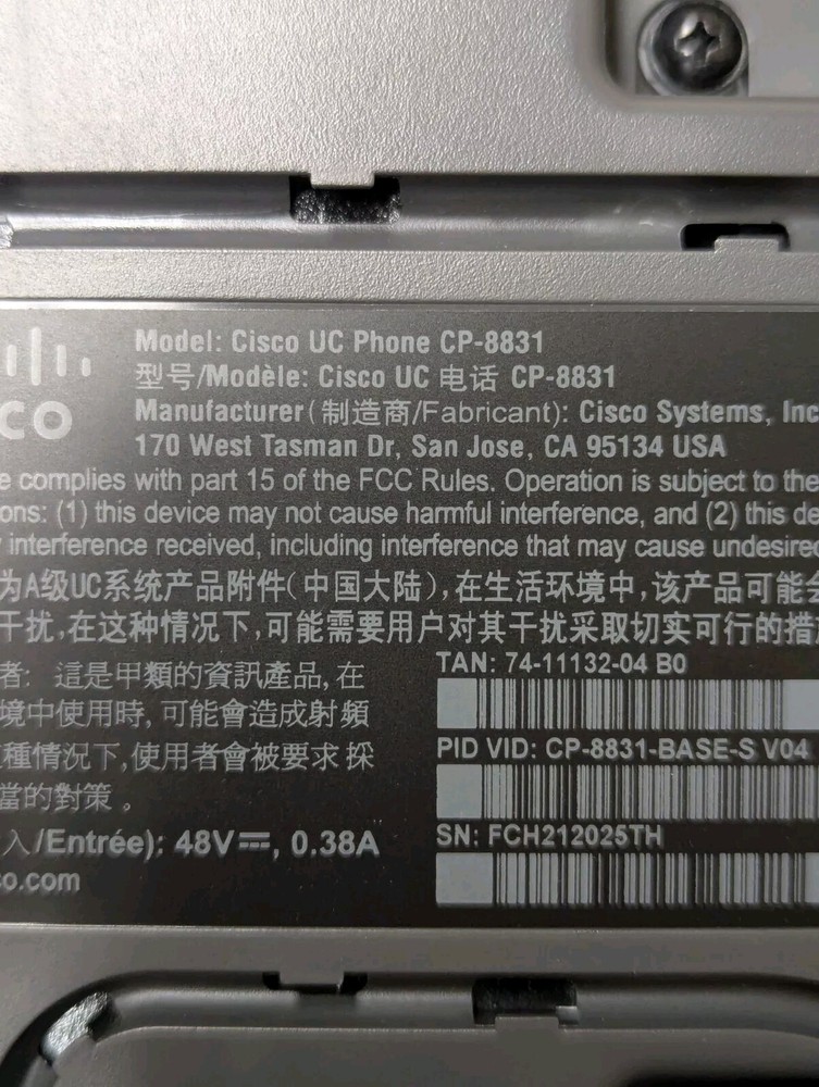 Cisco CP-8831 conference phone base w/control pad