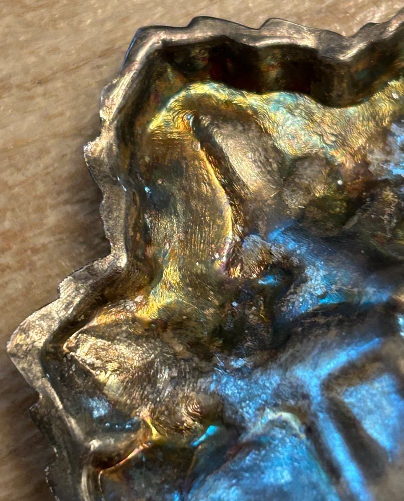 Antique GODINGER SILVERPLATE GRAPE DISH Vintner Wine Silver Metal Trinket Tray