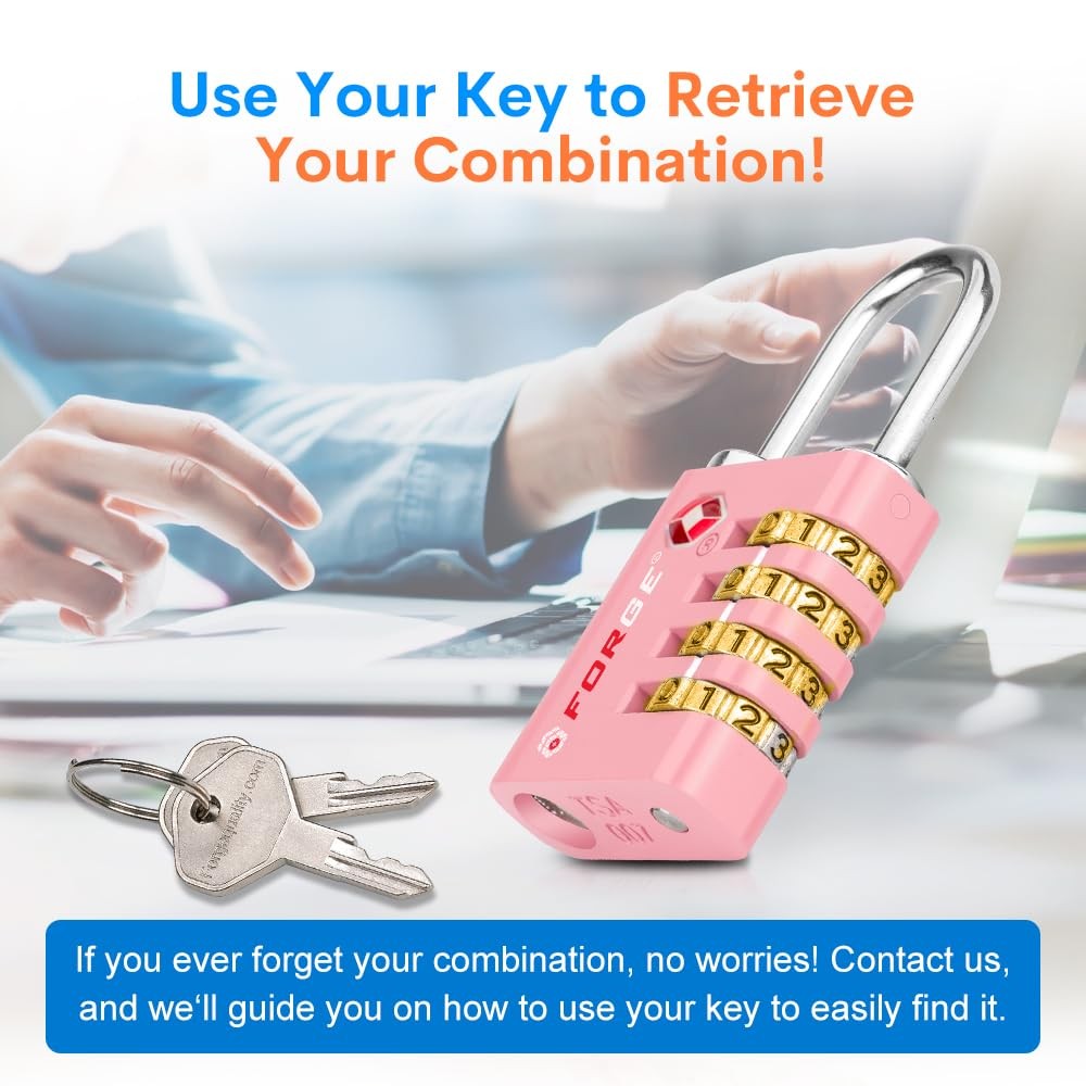 Dual-Opening: Key or Combination Access Lock, TSA Approved Locks for Luggage,...