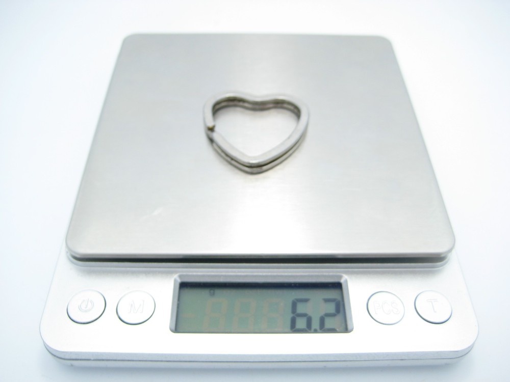 Sterling Silver Open Heart Key Ring