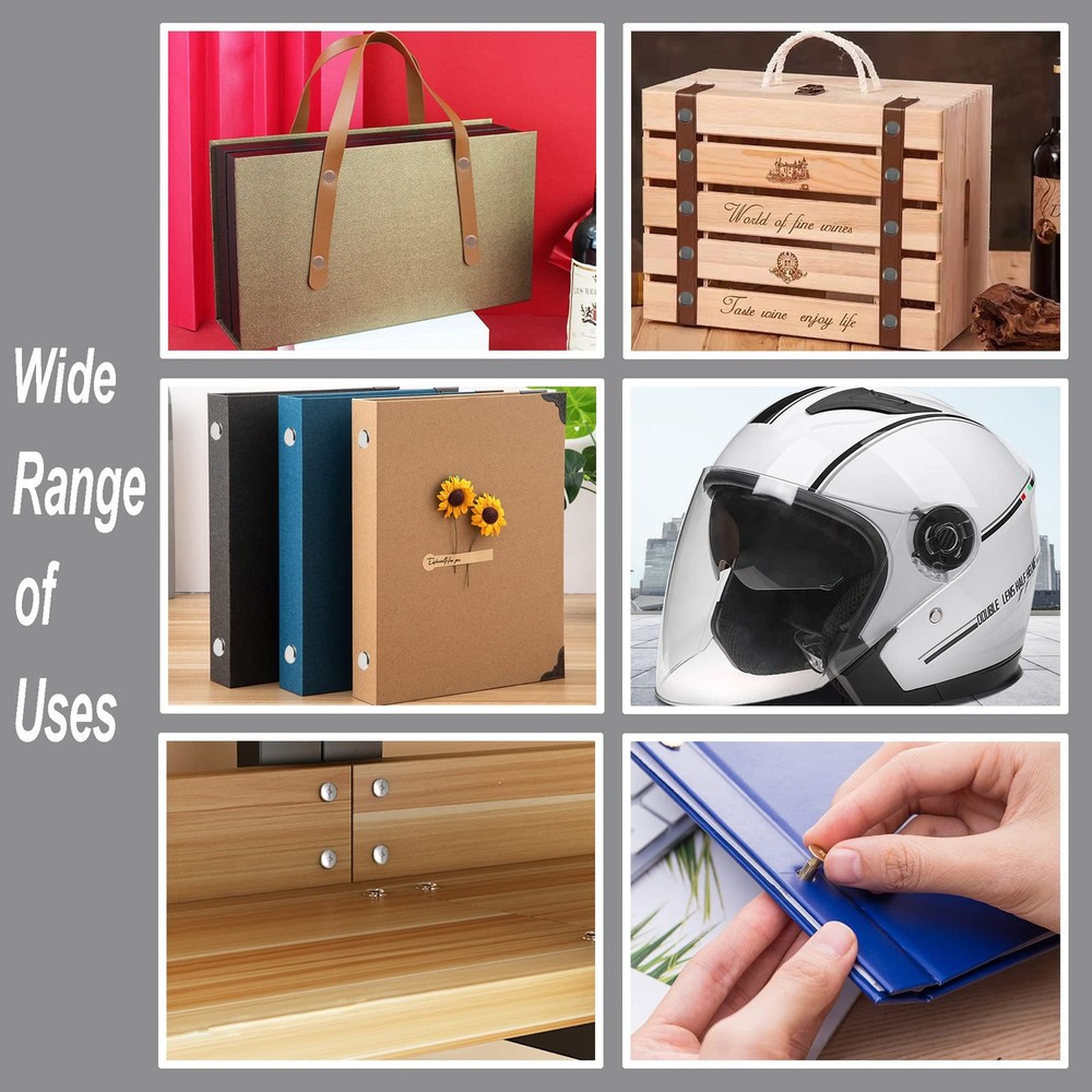 70Sets Chicago Screws Leather Rivets Assorted Screw Rivets Chicago Binding Sc...