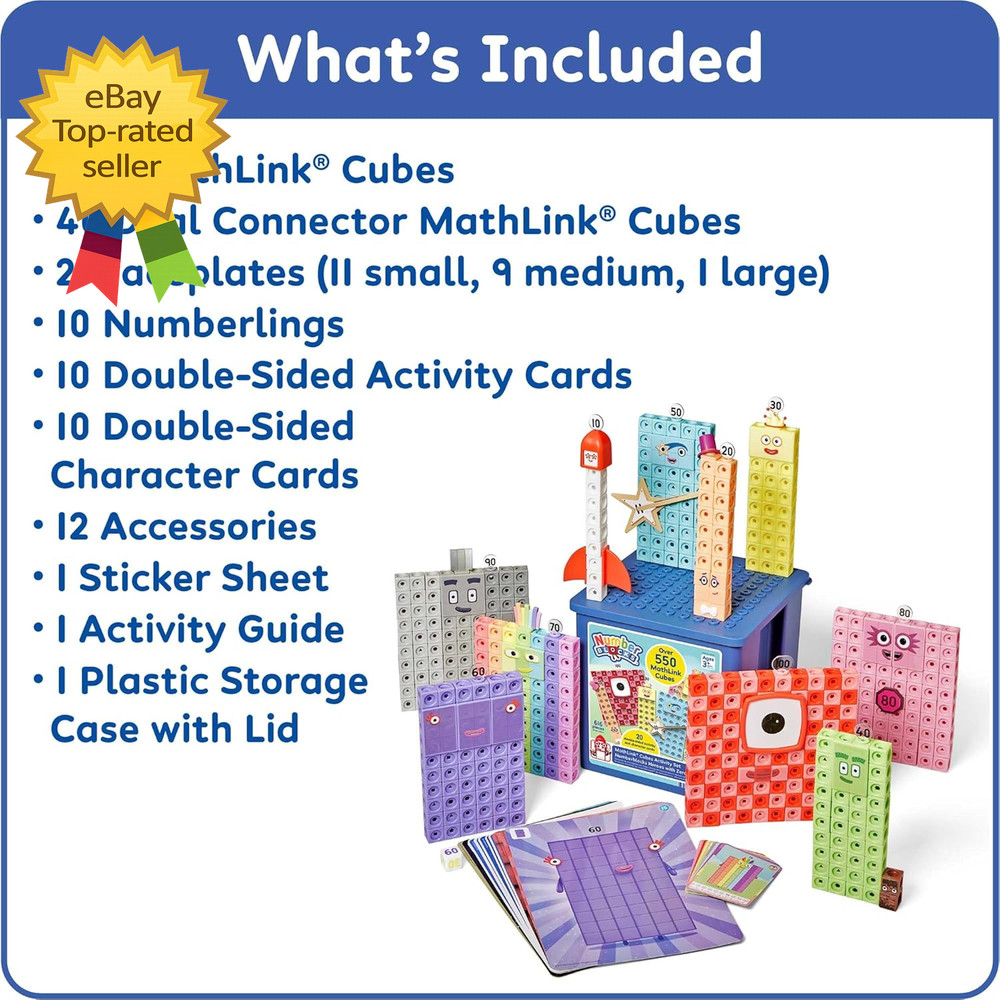 Numberblocks Heroes with Zeroes Mathlink Cubes Activity Set Preschool Learning