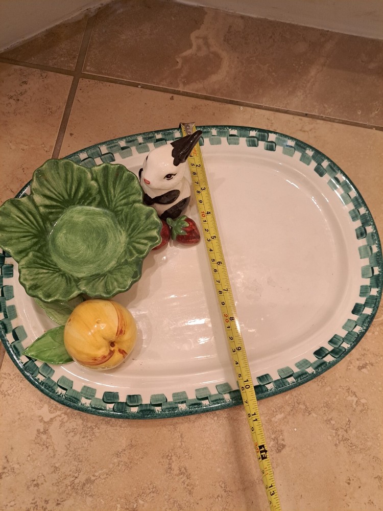 Cali pottery serving tray, bunny