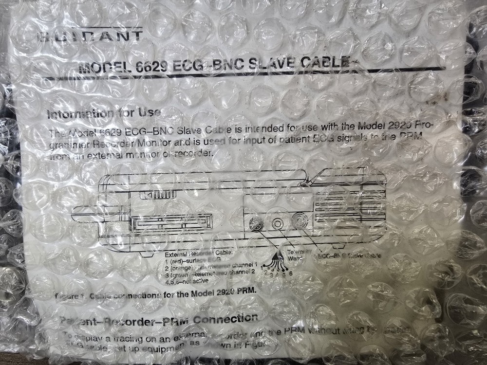 Guidant Model 6629 ECG-BNC Slave Cable For Model 2920 PRM