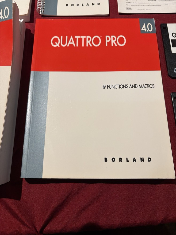 Borland Quattro Pro for DOS Version 4.0 User's Guide + Functions & Macros + Disk