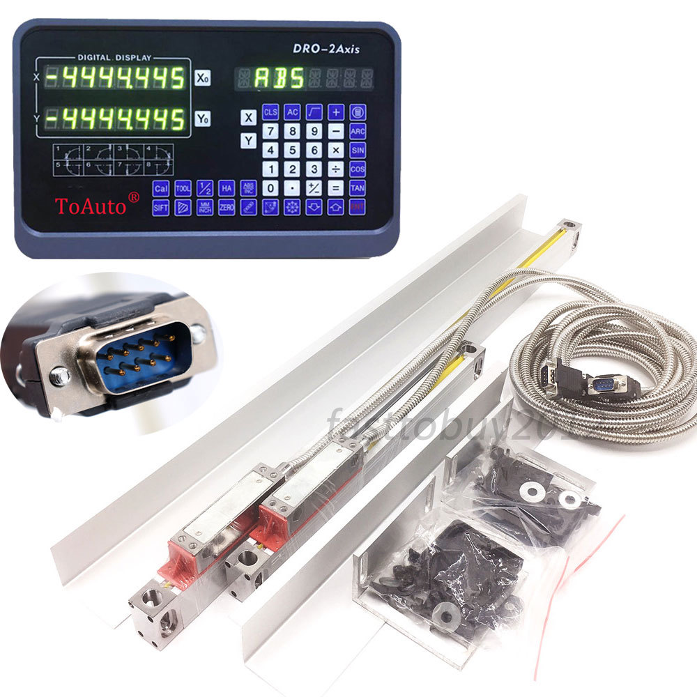 2Axis DRO Digital Readout Display +2pcs Linear Scale Encoder Customized Kit