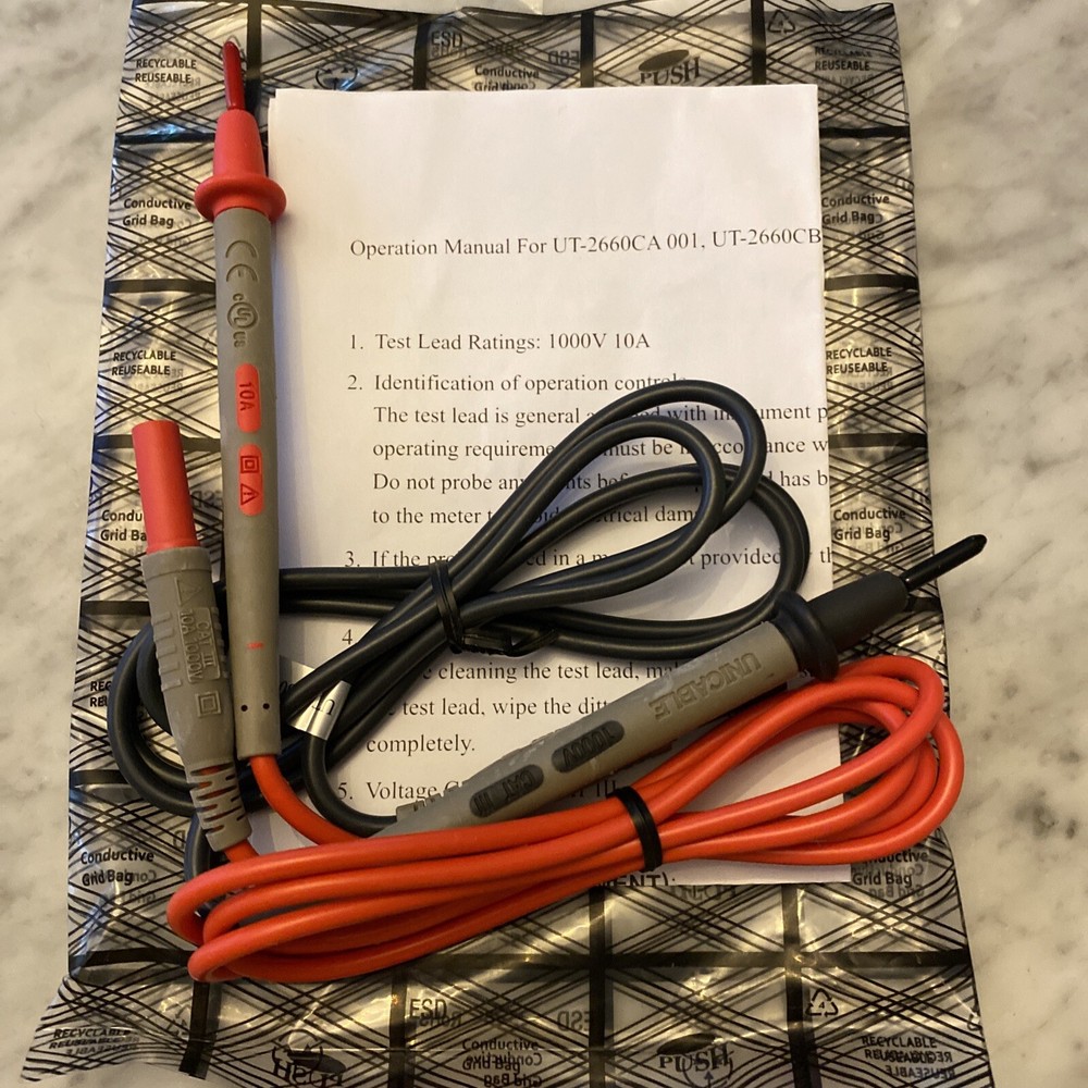 1000V 10A UT-2660CA Digital Multimeter Multi Meter Test Lead Probe Lead Cable