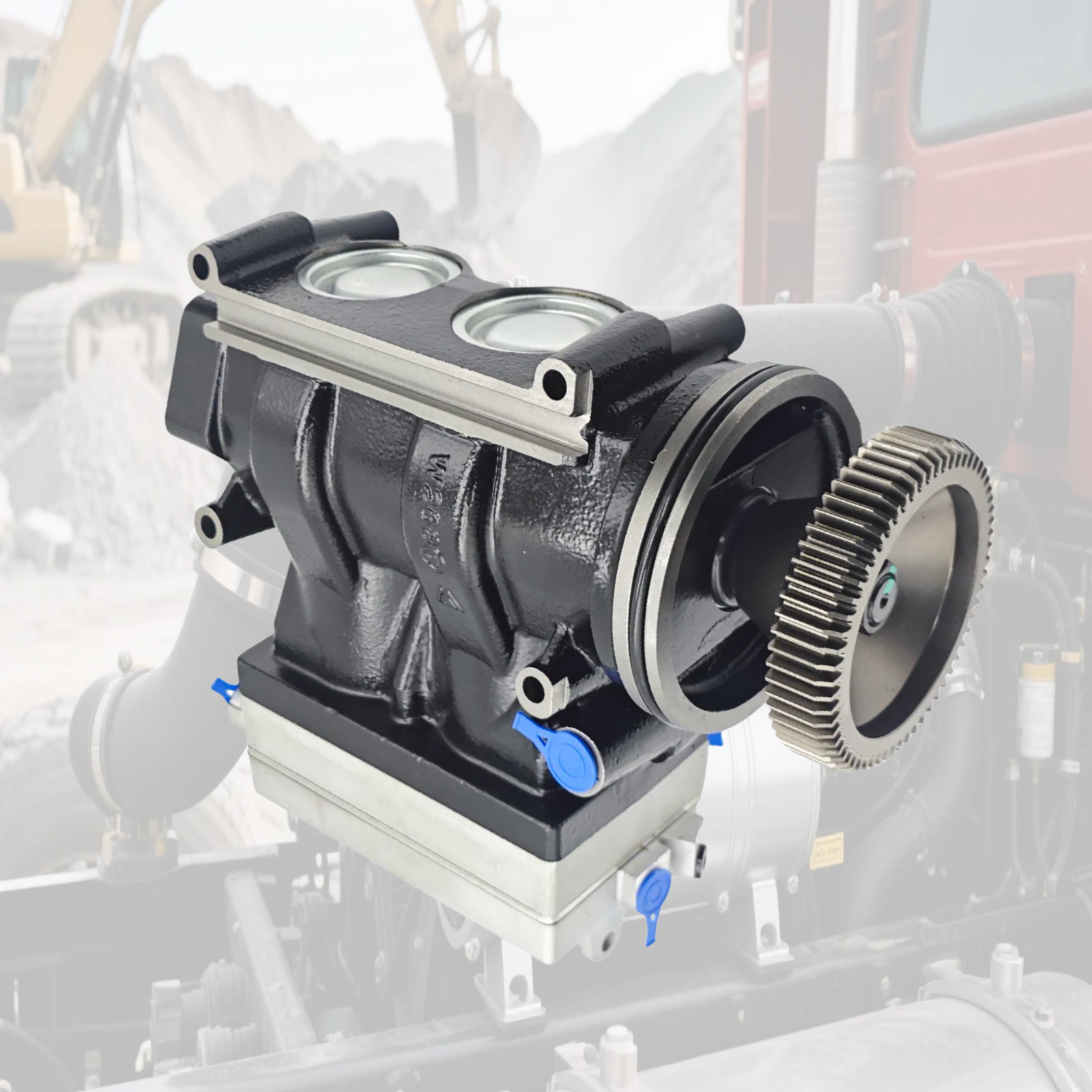 Twin-cylinder Air Brake Compressor For P-accar 1977704PRX 2020644PEX 1805490 NEW