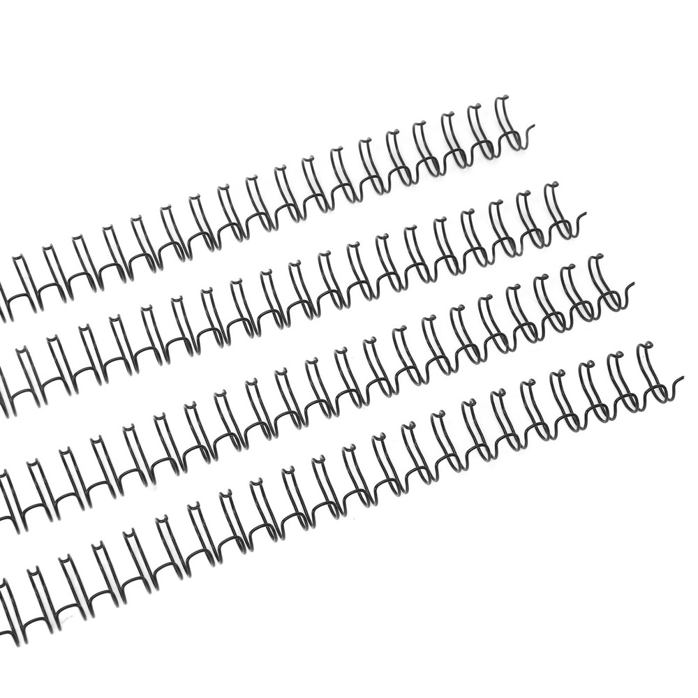 Black 100x Double Loop Wire Binding Spine 60 Sheet Capacity 3:1 Pitch 34 Loop 9.