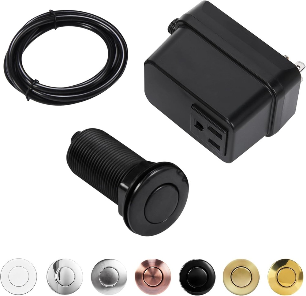 Long 3.5" Push Button Air Switch - Certified for Garbage Disposals