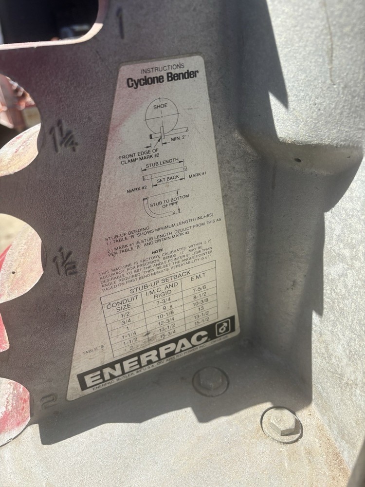GB ENERPAC CYCLONE B2000 CONDUIT BENDER (UNIT 3)