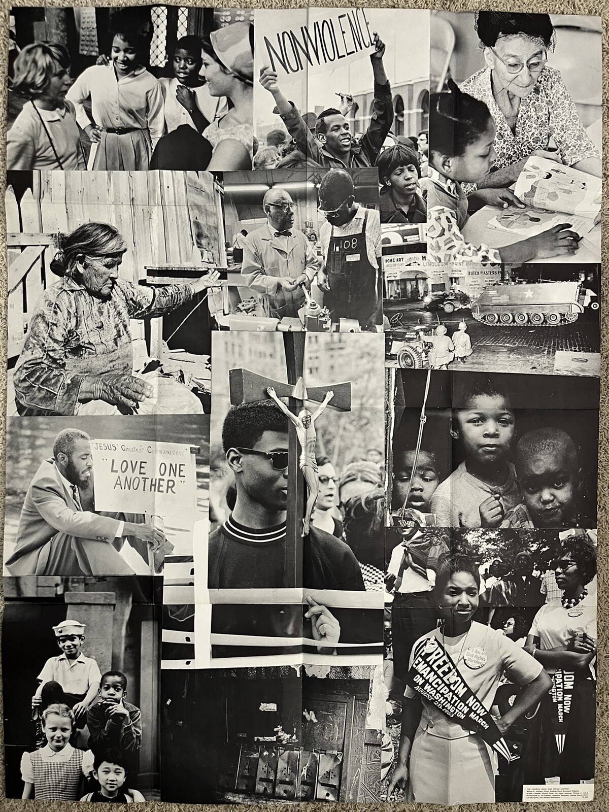 Vintage RARE 1960’s Civil Rights Freedom Social Justice Equality Poster 36”X48”