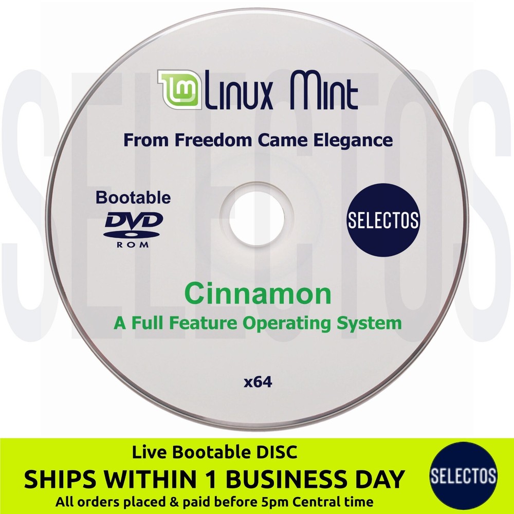 Linux Mint 22.2 Zara Cinnamon CD Edition Bootable DISC Linux OS x86 64bit