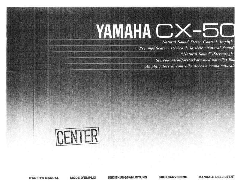 Yamaha CX-50 Amplifier Owners Manual