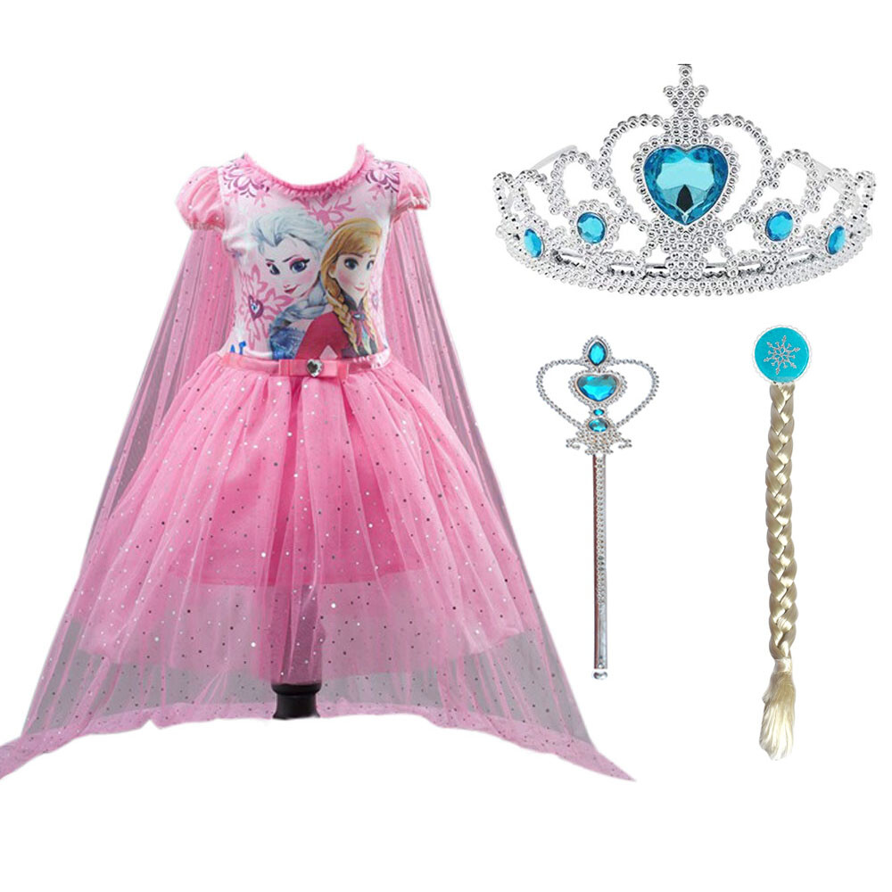 Toddler Princess Elsa Anna Frozen Role Cosplay Dress up Costume Dress for Girls