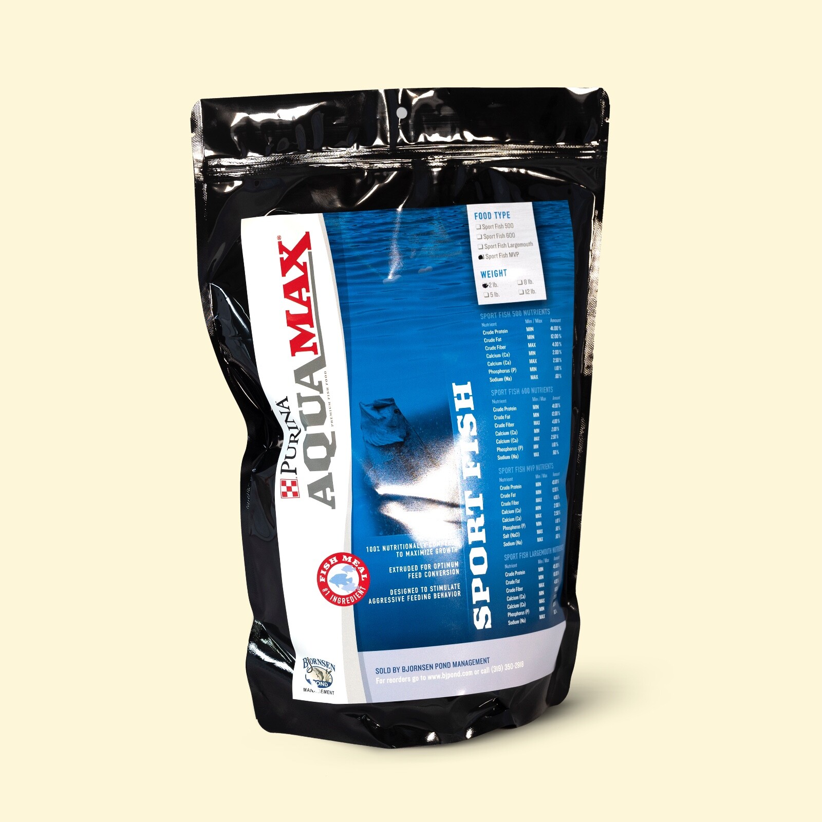 Purina Aquamax Sport Fish MVP Fish Food - 2 lb -- Bjornsen Pond Management