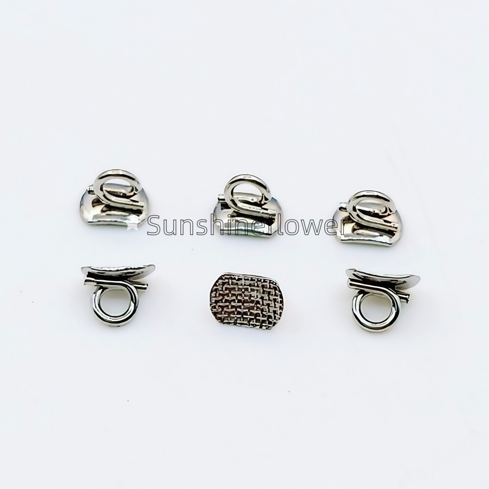 100 Pcs Dental Direct Bond Eyelets Rectangular Crimpable Hook Lingual Buttons