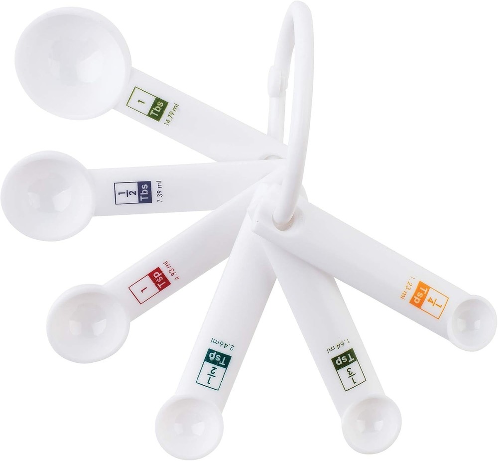 Fox Run 6-Piece Plastic Measuring Spoon Set White (4826)