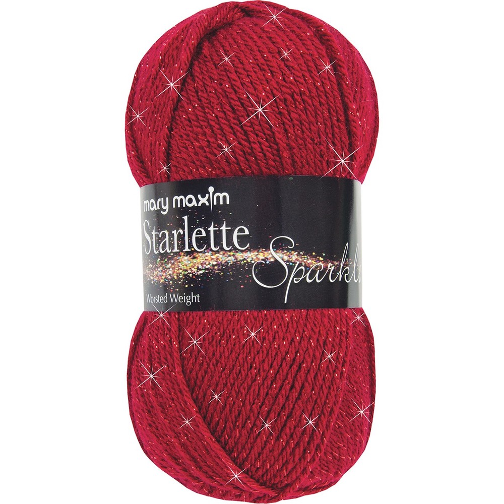 Mary Maxim Starlette Sparkle Yarn-Ruby - Y127-103