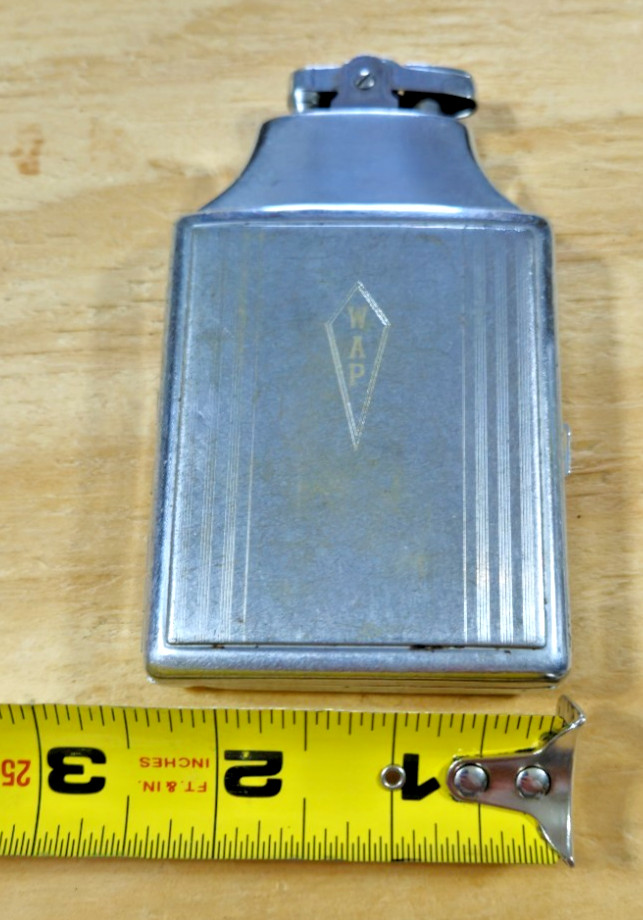 Vintage Ronson Mastercase Cigarette Case Lighter Combo UNTESTED silver metal