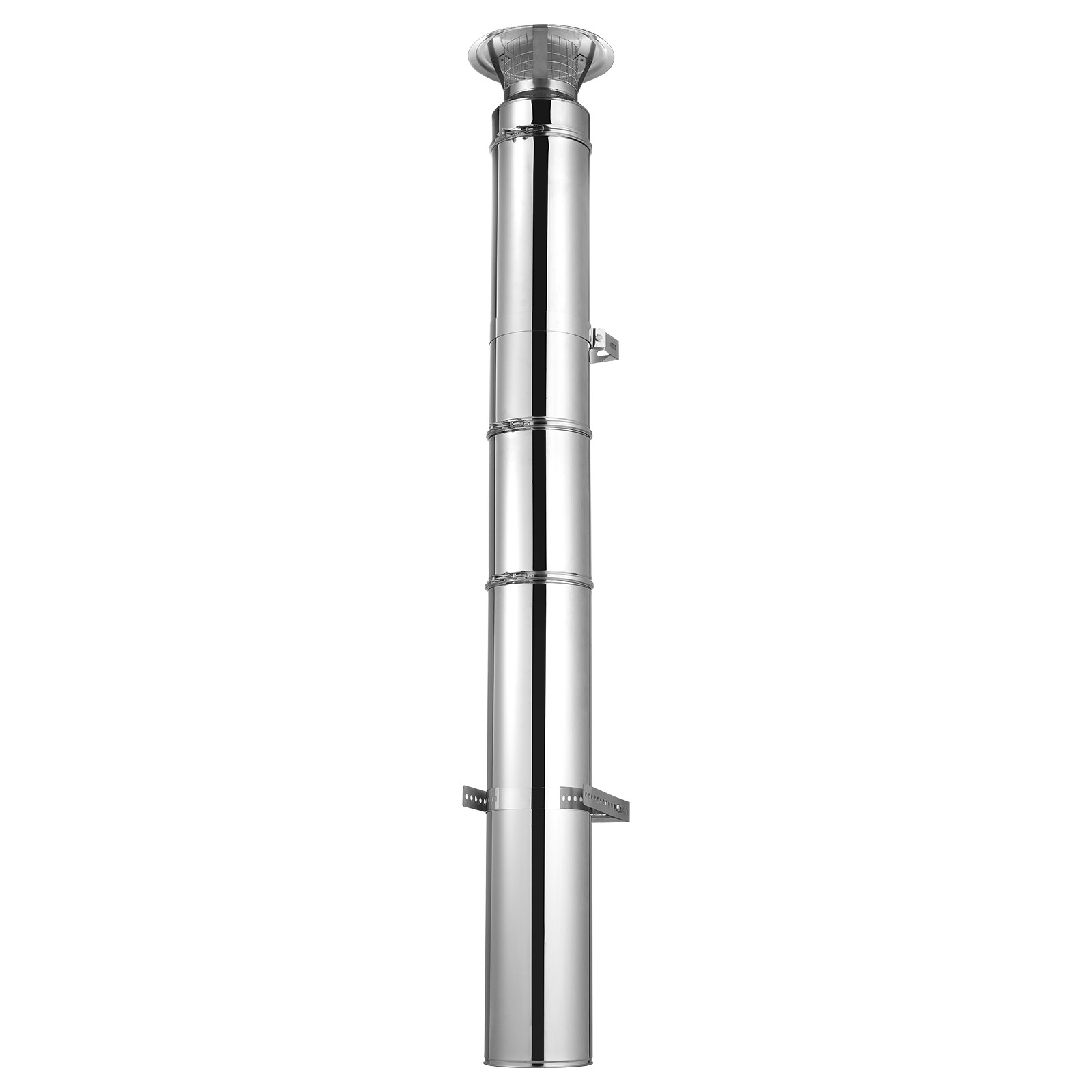 VEVOR 6 x 36 Inch Double Wall Insulated Chimney Pipe Stainless Steel Stove Pipe