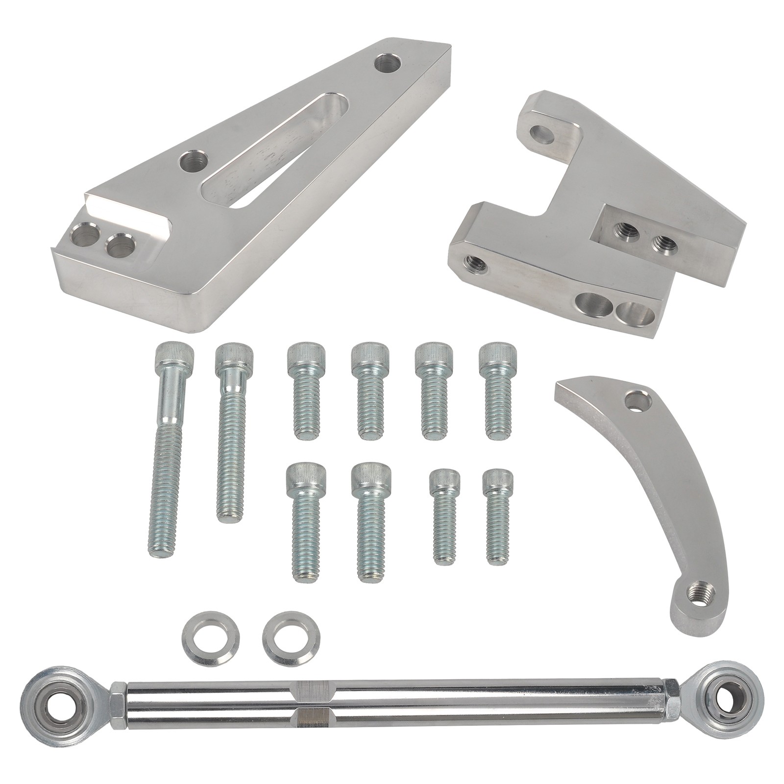 For SBC Chevy 350 Short Water Pump SWP Polished Aluminum Alternator Bracket Kit