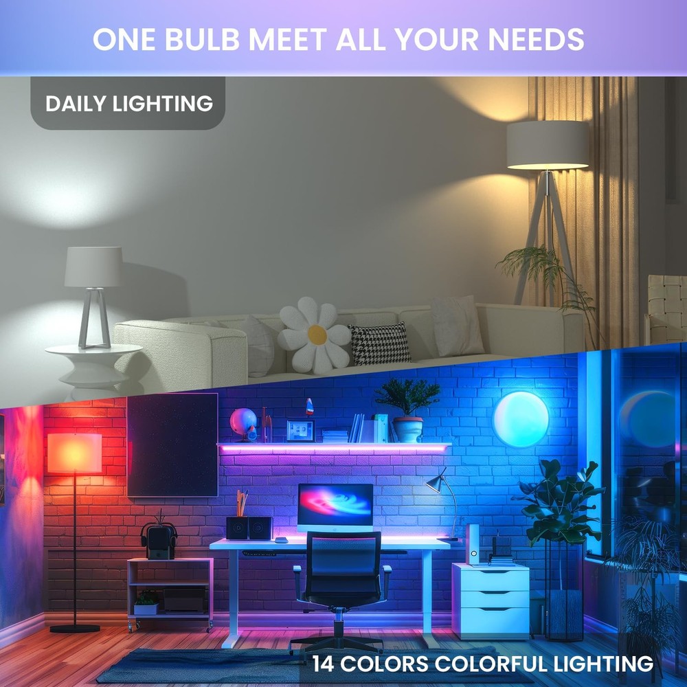 TobeBright E12 Color Changing LED Light Bulb with Remote Control 2W E12 Chand...