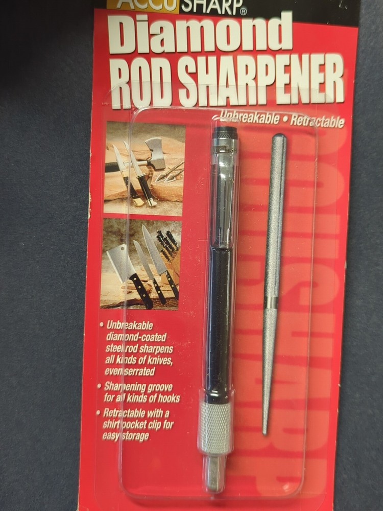AccuSharp Retractable Diamond Rod - Knife Hook Tool Sharpener