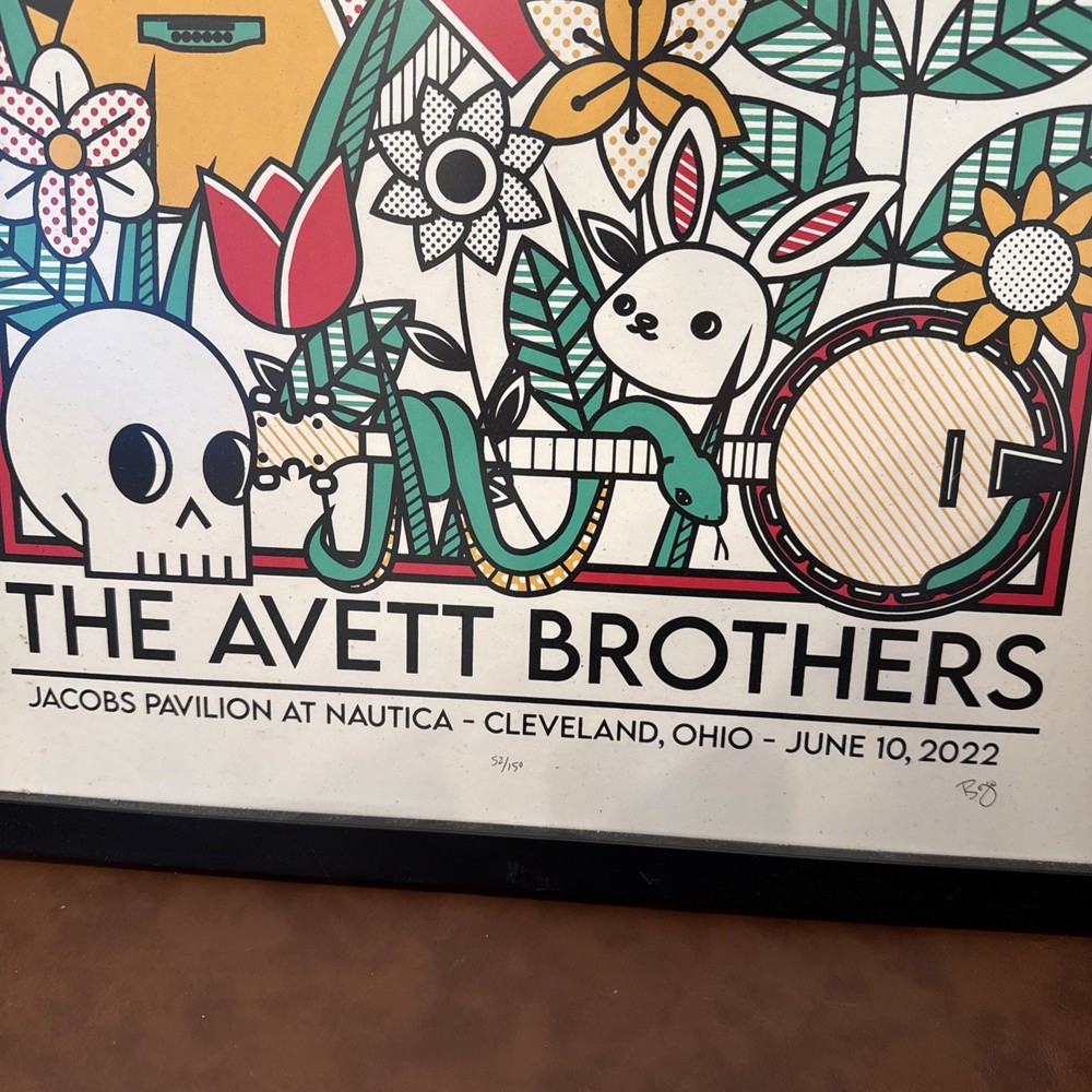 Avett Brothers 2022 Cleveland Nautica Poster 52/150 Framed