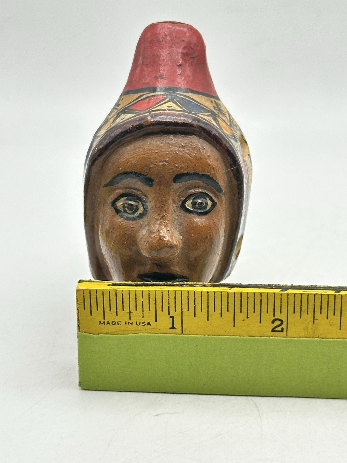 Peruvian Flute Whistle Pendant Musical Instrument Head Design Hand Made