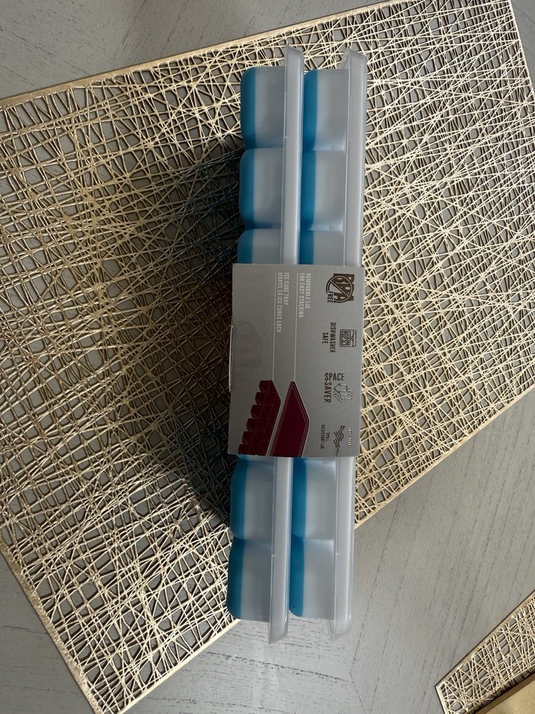 Ice Cube Tray Silicone 2 Pack In Blue Color